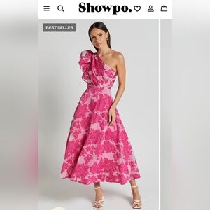 Showpo Vibrant Pink One-Shoulder Dress